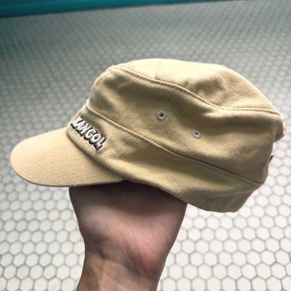 Kangol Army Cap Tan Small/Medium Flexfit Cotton Blend Military Cadet Hat